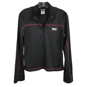 Everlast Track Suit Pants & Jacket Women Sz M Black Red Trim Stretch Active Wear